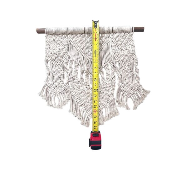 VNTG Macrame Wall Hanging Boho Hippie Groovy Handmade Textile Art 1970's Era - Picture 9 of 9